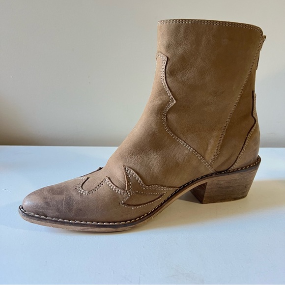 Vintage7 Shoes - Vintage7 Boots Leather Women's Size 7.5 Pointed Toe Tan Brown Western Boho Boots